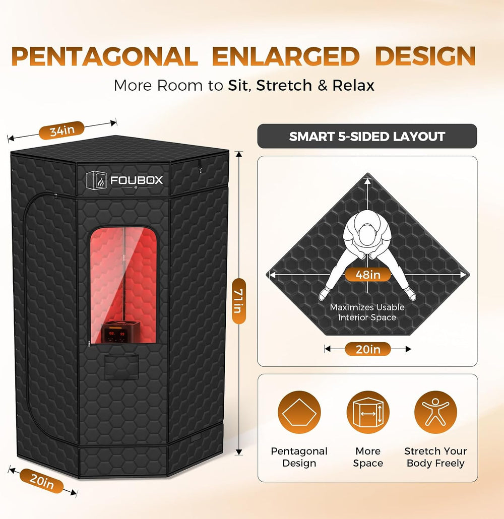 Portable Infrared Dry Heat Sauna Box for Home, Personal Dry Sauna