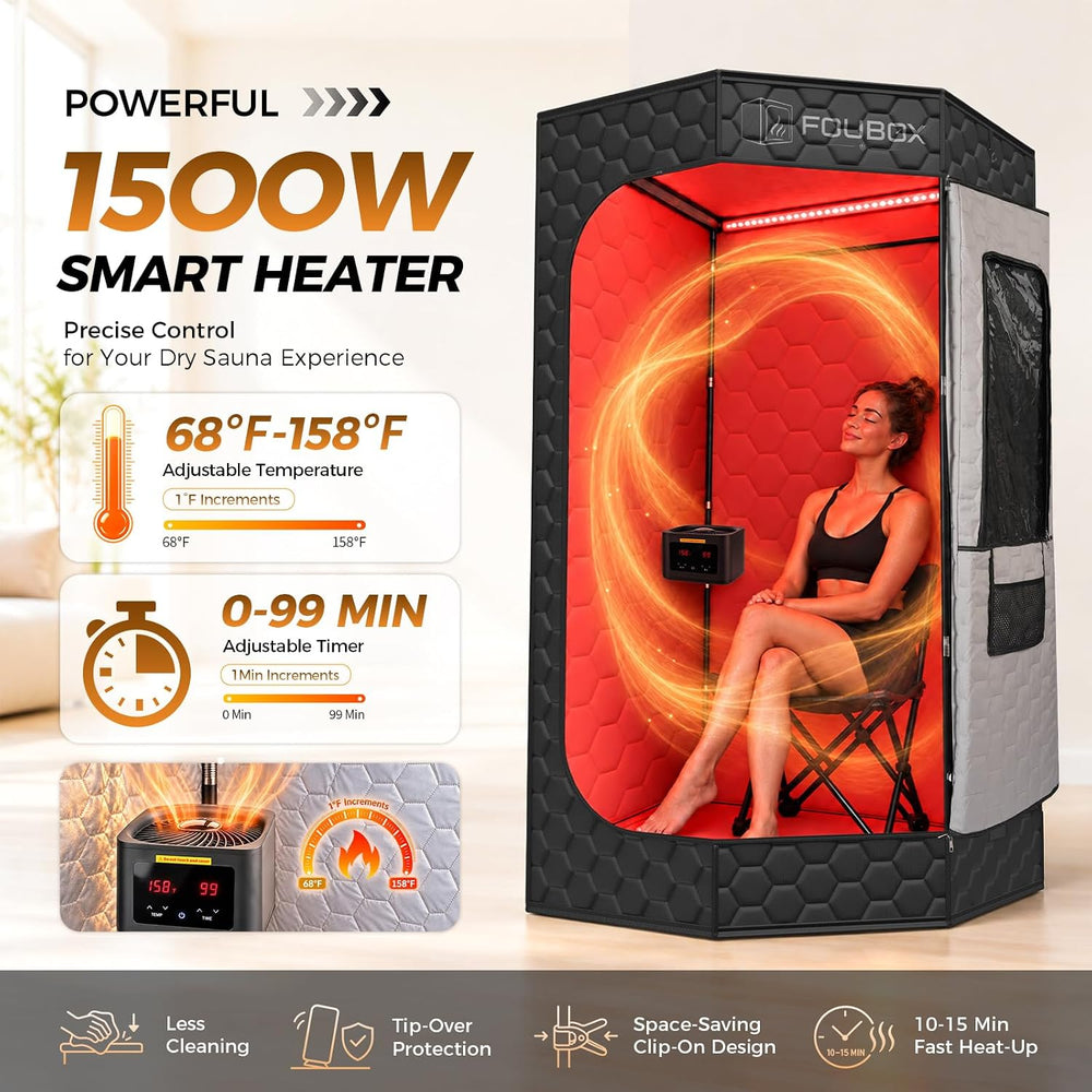 Portable Infrared Dry Heat Sauna Box for Home, Personal Dry Sauna