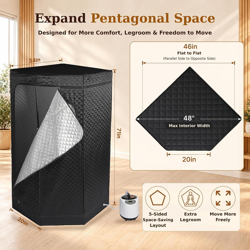 Portable Steam Personal Sauna Box for Home, 1500W Sauna Steam Room