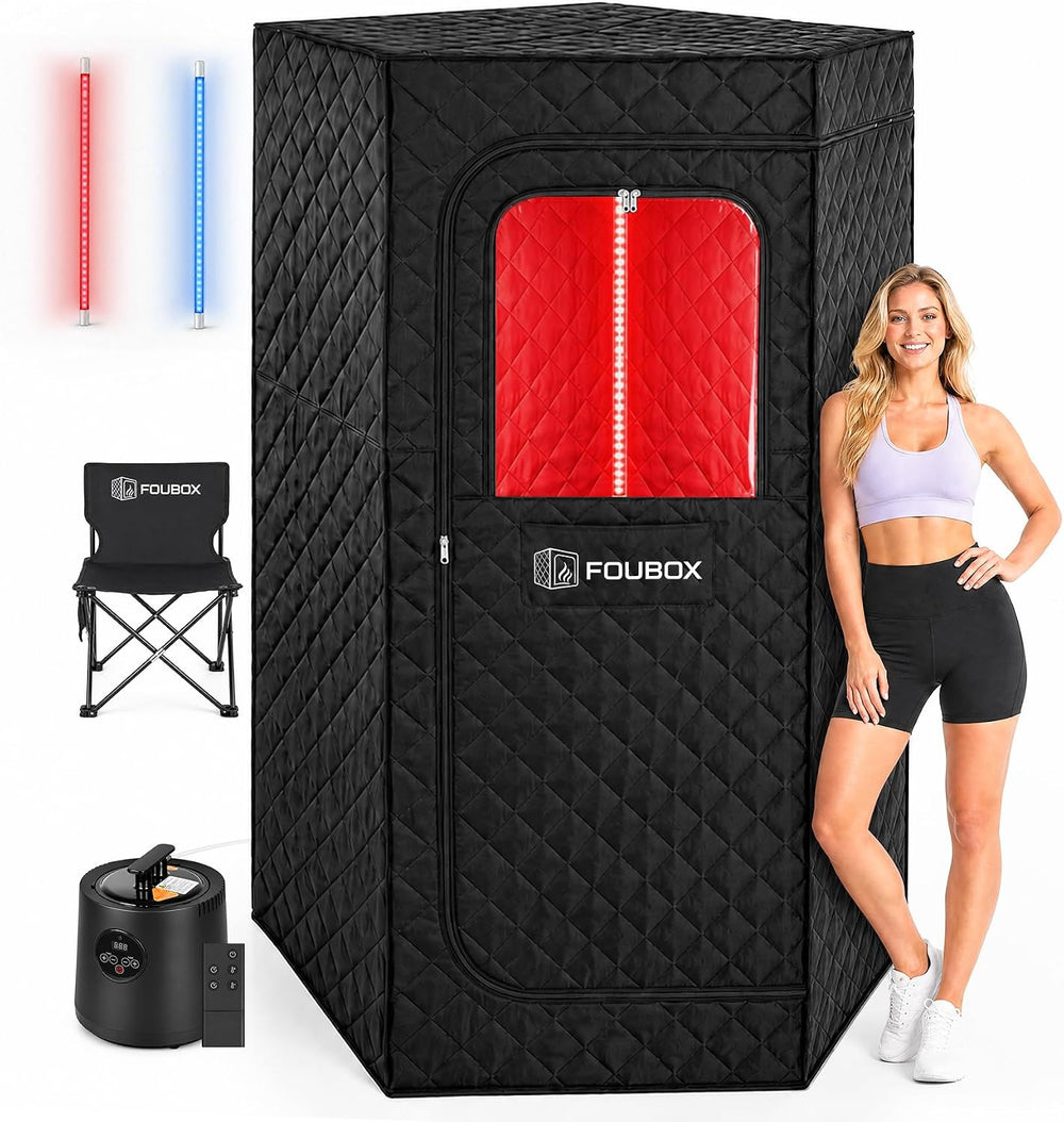 Portable Infrared Sauna Box for Home & Indoor Use， 3L 1400W Steamr
